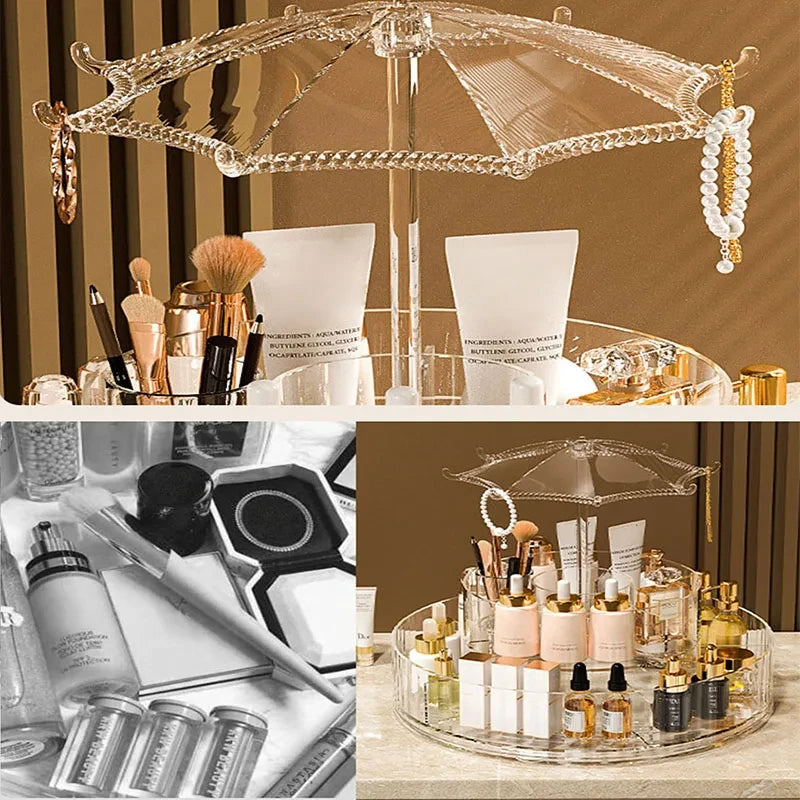 Transparent Rotating Makeup Organizer