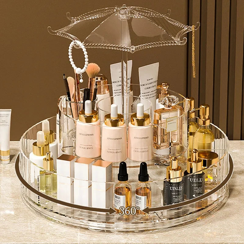 Transparent Rotating Makeup Organizer