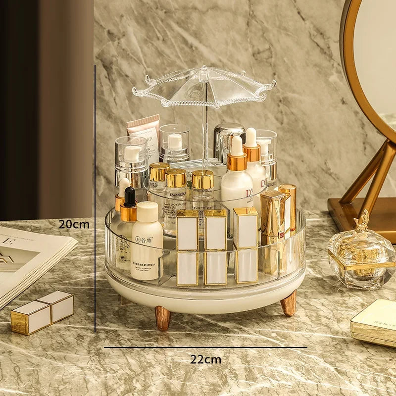 Transparent Rotating Makeup Organizer