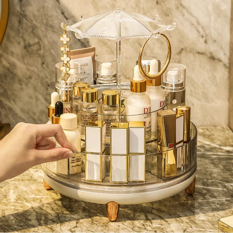 Transparent Rotating Makeup Organizer