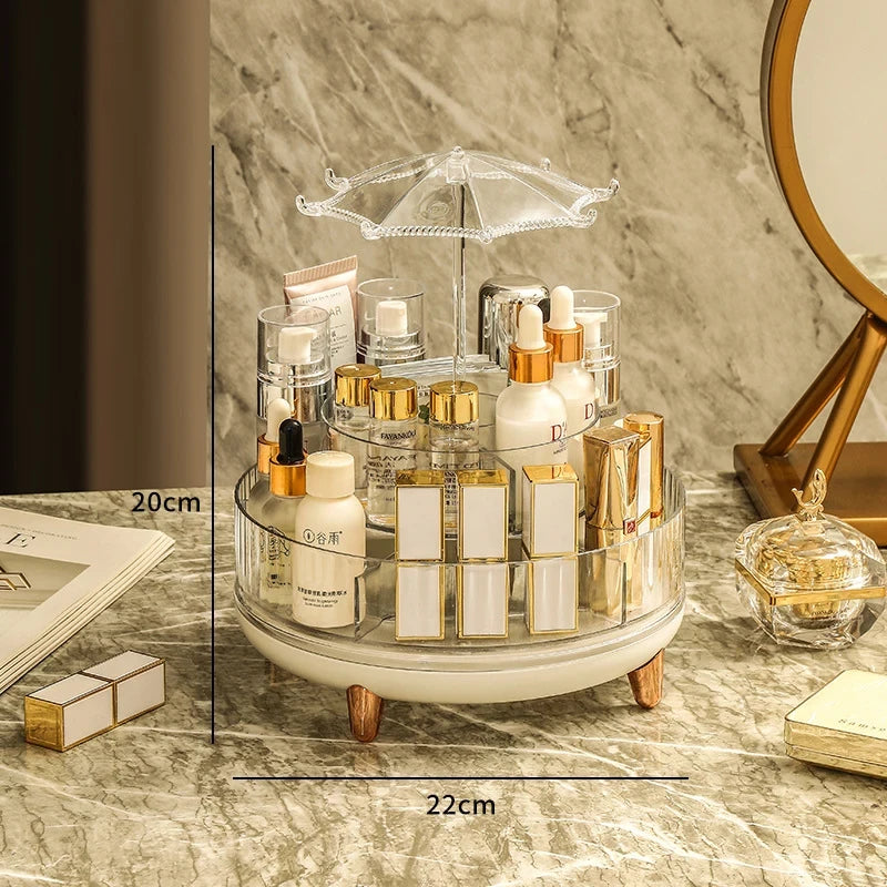 Transparent Rotating Makeup Organizer