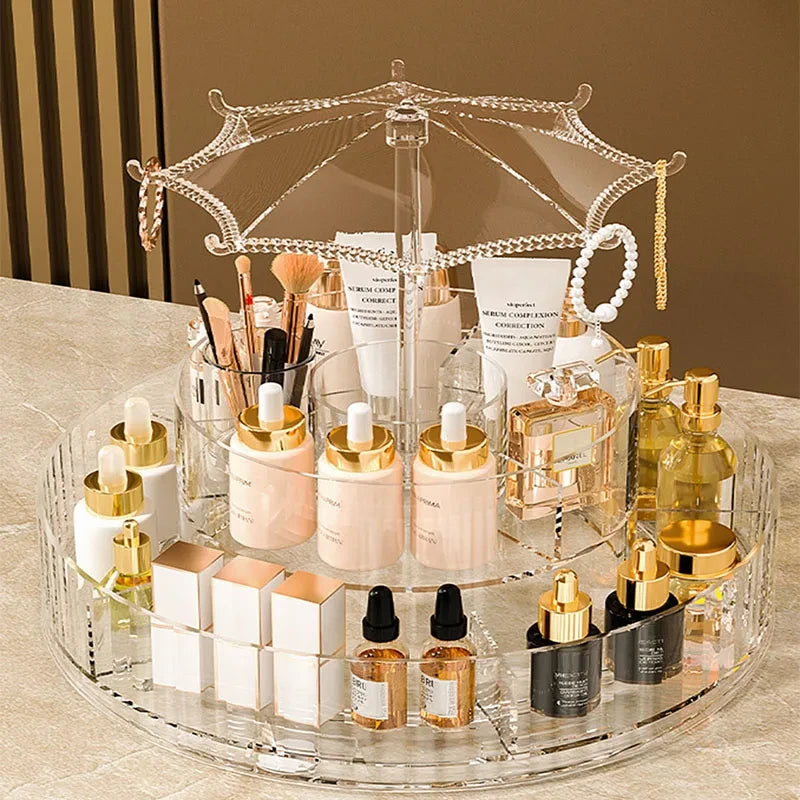 Transparent Rotating Makeup Organizer