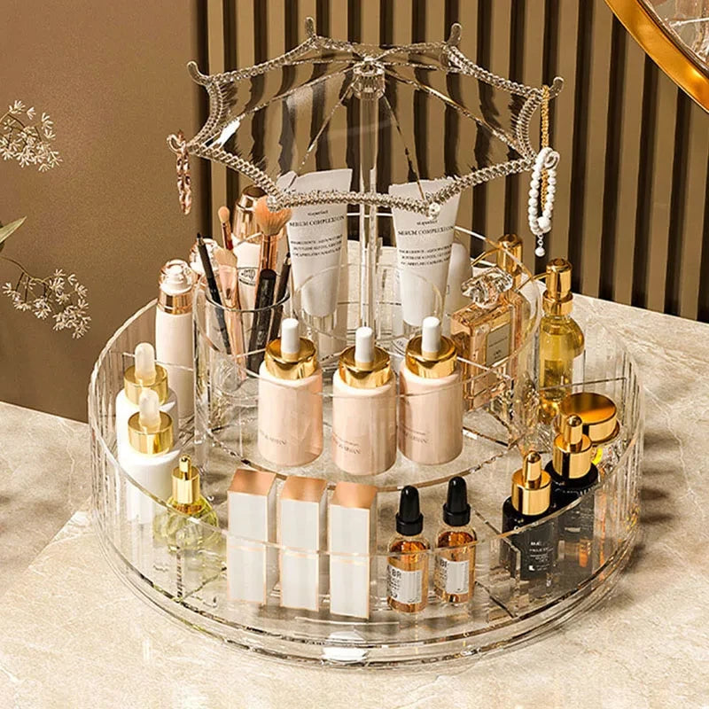 Transparent Rotating Makeup Organizer