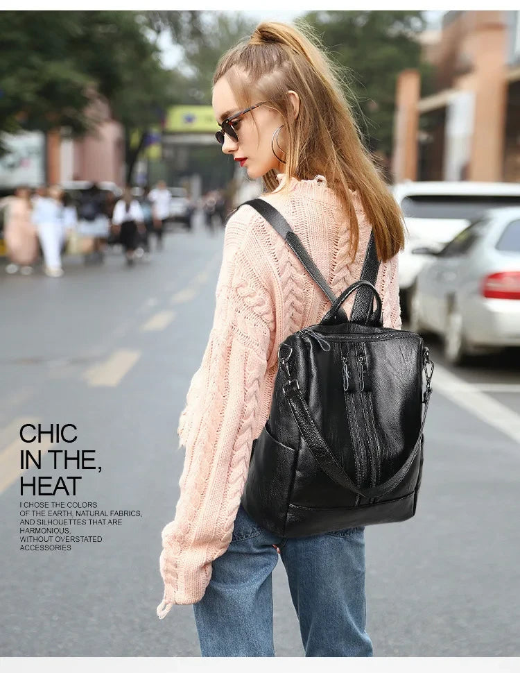 Soft Nylon Casual College Backpack